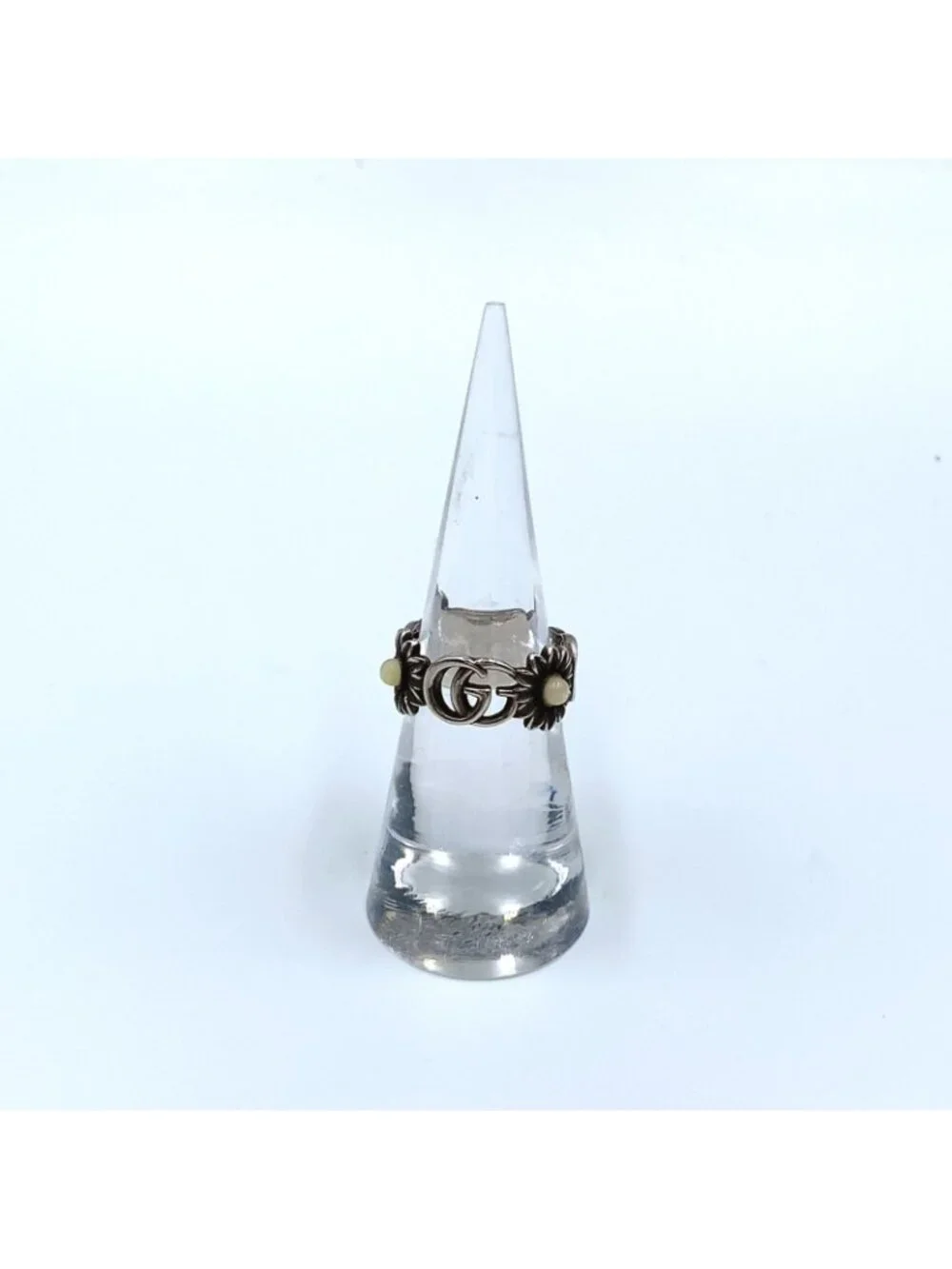 Gucci Double G Flower 925 Sterling Silver Ring